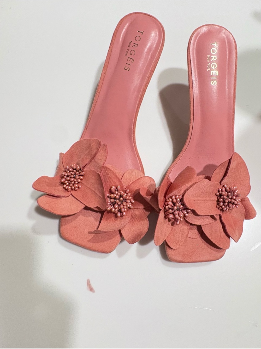 Pink Floral Slide Mules